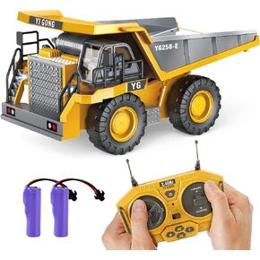 DDAI Remote Control Excavator Toys for Boys 8-12 Kids Best Gift Ideas for Age 3 4 5 6 7 8 9 10+ Year Old Boy Rechargeable RC Construction Excavators Digger Vehicles Engineering Toys with Metal Shovel