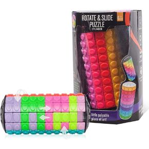 R.Y.TOYS Rotate and Slide Puzzle-Design Patent,Fidget Toys(Restore Order/Create Patterns) 12 Colors,10 Layers-Open Cover for Quick Play,Brain Teaser,Sensory Toys,Birthday Gifts,Easter Basket Stuffer
