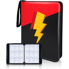 Football Card Binder, 9 Pocket Sports Card Binder, 720 Double Sided Pocket Waterproof Binder, Baseball trading cards Zipper Album, Expandable, Compatible with Gaming Cards, Yugioh, MTG and Other TCG