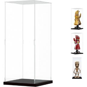 Choowin Acrylic Display Case for Lego Gauntlet 76191 76223 Thickened Clear Acrylic Display Case for Collectibles Display Case for Action Figure Model Toy Assemble Dustproof Display Box(Black Base)