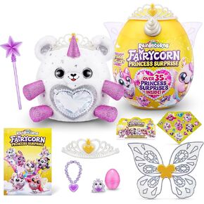 Rainbocorns Fairycorn Princess Surprise (Bear) by ZURU 11" Collectible Plush Stuffed Animal, Surprise Egg, Wearable Fairy Wings, Magical Fairy Princess, Ages 3+ for girls, Children