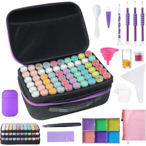 Douorgan Diamond Painting Storage Containers 60 Slots Accessories and Tools Portable Diamond Painting Organizer Shockproof Diamond Art Storage Case Jewelry Beads Storage Box in Kuwait