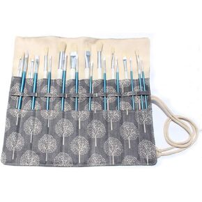 بوسوها حامل فرش الطلاء القابل للطي مصنوع من القماش الكتاني، حقيبة لفراشي المكياج، منظم حماية قابل للطي (15 انش، بدون فرش) in Kuwait