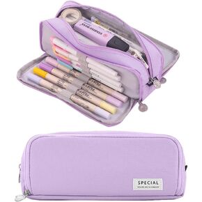 iSuperb Large Pencil Case 7 Compartments Pouch Big Capacity Pencil Bag Oxford Storage Pen Bag Cosmetic Makeup Pouch for Women