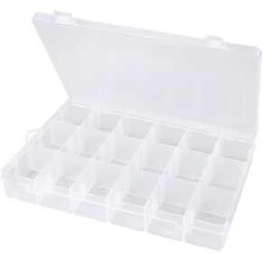 منظم صندوق معالجة Sjqecyfv 18 شبكة من البلاستيك منظم صندوق الحرف اليدوية منظم الخرز صندوق صيد شفاف مع فواصل، عبوة واحدة in Kuwait