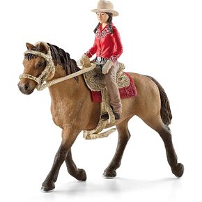 Schleich Horse Club, Western Rodeo Horse Toys for Girls and Boys, Western Rider with Horse Figurine, Ages 3+ in Saudi Arabia