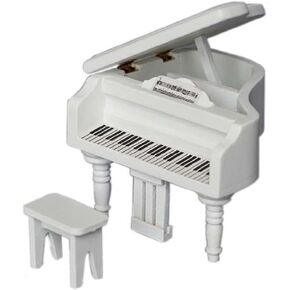 Miniature Piano for Dollhouse Furniture Upright Grand Piano with Stool Instrument 1 12 Ornament Artificial House Scene Accessories Desktop Decoration (White) in Kuwait