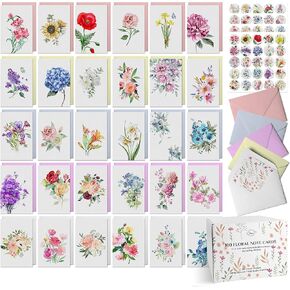 100 بطاقة شكر فريدة من نوعها من Dessie - بطاقات ملاحظات فارغة مع 100 تصميم مختلف ملون، بدون تكرار. مظاريف ملونة وأختام ذهبية وصندوق تخزين قوي. in Kuwait