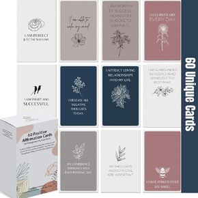 ديسي بطاقات التأكيد للنساء مع أسئلة مثيرة للتفكير. 60 بطاقة تأكيد فريدة من نوعها بألوان الأرض مع أكثر من 100 سؤال تمكيني. بطاقات تأمل، هدايا روحية للنساء. in Kuwait