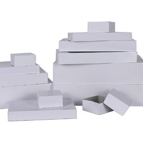 MOMONI Premium 13 Piece White Gift Boxes with Lids of Assorted Sizes with 4 inch Deep Robe Wrapping Boxes Set for Wrapping Christmas Gifts, Birthday, Holiday