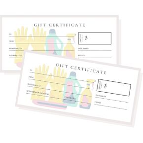 Blank Gift Certificates | 30 Pack | Cleaning Service | House Cleaner Supplies | 3.75 x 8.25" inch Size Gift Card | Small Business Gift Certificate in Saudi Arabia