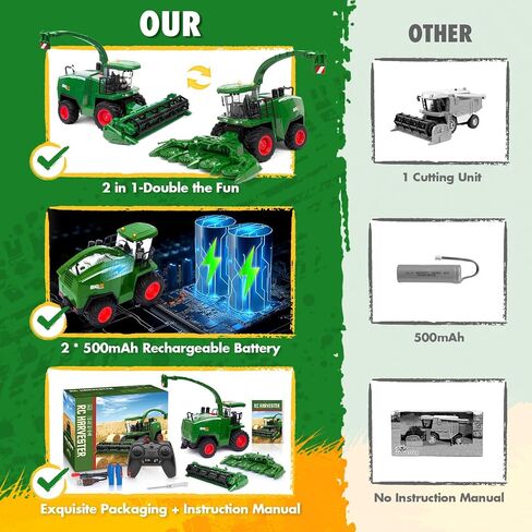 RC Combine Harvester Toy for Boys Ages 4+, Farm Harvester with Corn Head in Kuwait
