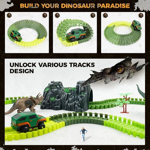 ألعاب بناء BELLOCHIDDO مسار سيارات السباق للأطفال ألعاب بناء مع مجموعة لعب مرنة لإنشاء طرق هندسية لعمر 3 4 5 6 7 8 سنوات للأولاد والبنات in Kuwait