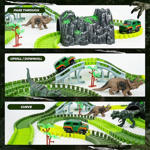 ألعاب بناء BELLOCHIDDO مسار سيارات السباق للأطفال ألعاب بناء مع مجموعة لعب مرنة لإنشاء طرق هندسية لعمر 3 4 5 6 7 8 سنوات للأولاد والبنات in Kuwait