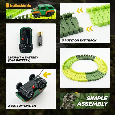 ألعاب بناء BELLOCHIDDO مسار سيارات السباق للأطفال ألعاب بناء مع مجموعة لعب مرنة لإنشاء طرق هندسية لعمر 3 4 5 6 7 8 سنوات للأولاد والبنات in Kuwait