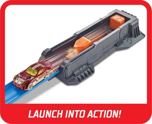 Hot Wheels Track Set and Toy Car, Large-Scale Motorized Track with 3 Corkscrew Loops, 3 Crash Zones and Toy Storage (Amazon Exclusive) in Saudi Arabia