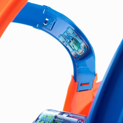 Hot Wheels Track Set and Toy Car, Large-Scale Motorized Track with 3 Corkscrew Loops, 3 Crash Zones and Toy Storage (Amazon Exclusive) in Saudi Arabia