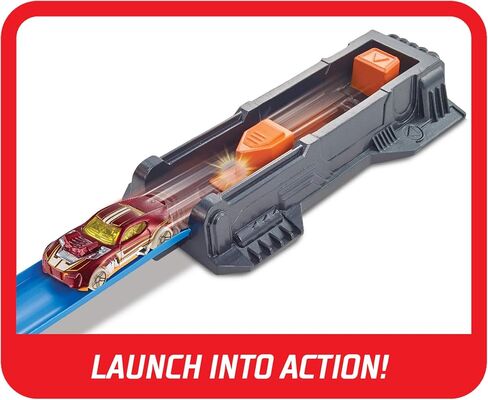 Hot Wheels Track Set and Toy Car, Large-Scale Motorized Track with 3 Corkscrew Loops, 3 Crash Zones and Toy Storage (Amazon Exclusive) in Saudi Arabia