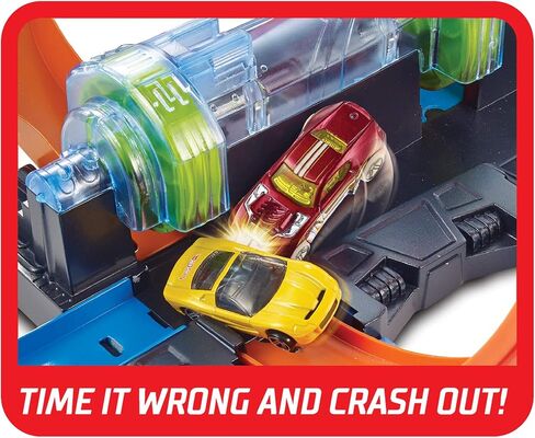 Hot Wheels Track Set and Toy Car, Large-Scale Motorized Track with 3 Corkscrew Loops, 3 Crash Zones and Toy Storage (Amazon Exclusive) in Saudi Arabia