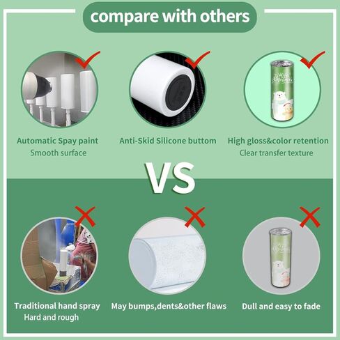 8 Pack Straight Sublimation Tumblers bulk 20 oz Skinny,Stainless Steel Double Wall Insulated Tumbler Cups Blank White with Lid, Straw, Individually Boxed,Polymer Coating for Heat Transfer in Kuwait