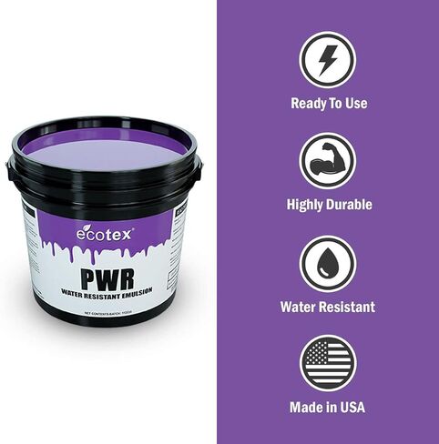 مستحلب طباعة الشاشة Ecotex® PWR (نصف لتر - 16 أونصة) مستحلب صور حساس مسبقًا للشاشات الحريرية والنسيج - لحبر البلاستيسول لطباعة الشاشة والحبر المائي، ومستلزمات طباعة الشاشة in Kuwait