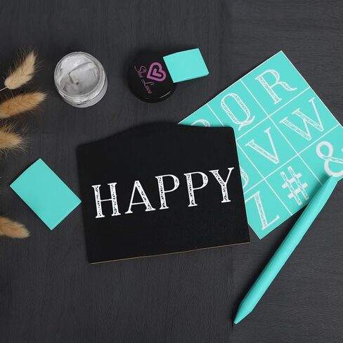 ممسحة صغيرة لطباعة الشاشة من She Love، ممسحة استنسل للشاشة ذاتية اللصق، ممسحة معجون الطباشير وعصا مطاطية مجموعة 9 قطع، أدوات طباعة الشاشة لتطبيق معجون الطباشير أو الحبر in Kuwait