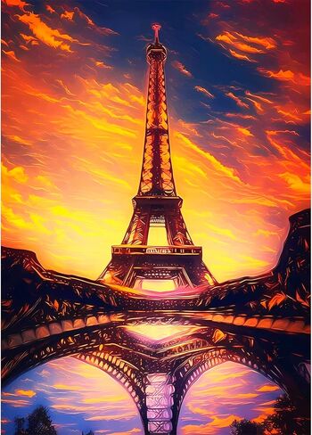 ألغاز Edsjegn للبالغين 1000 قطعة، ألغاز 1000 قطعة للبالغين، ألغاز الصور المقطوعة 1000 قطعة، ألغاز برج إيفل غروب الشمس، ألعاب ألغاز، ألغاز كبيرة in Kuwait