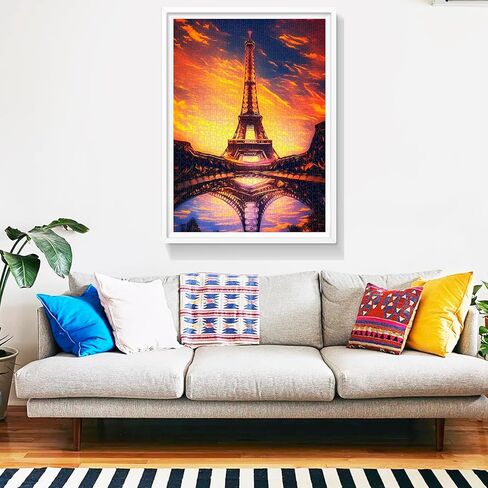 ألغاز Edsjegn للبالغين 1000 قطعة، ألغاز 1000 قطعة للبالغين، ألغاز الصور المقطوعة 1000 قطعة، ألغاز برج إيفل غروب الشمس، ألعاب ألغاز، ألغاز كبيرة in Kuwait