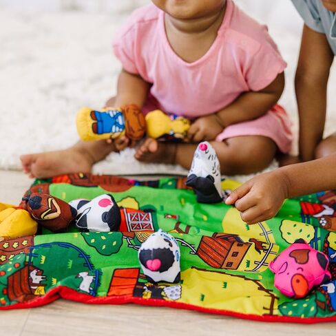 Melissa & Doug Take-Along Farm Baby and Toddler Play Mat (19.25 x 14.5 inches) With 9 Animals - Folds To Be Convenient Storage Bag for Travel in Saudi Arabia