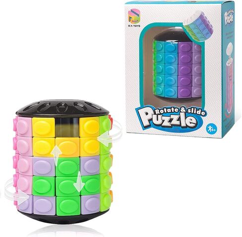 R.Y.TOYS براءة اختراع لتصميم الألغاز الدوارة والمتحركة، ألعاب فيدجيت (استعادة الطلب/إنشاء الأنماط) 8 ألوان، 7 طبقات - قطعة منفصلة للعب السريع، دعابة الدماغ، الألعاب الحسية، هدايا عيد الميلاد، حشوات للتخزين in Kuwait