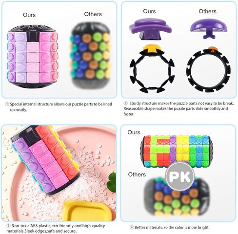 R.Y.TOYS براءة اختراع لتصميم الألغاز الدوارة والمتحركة، ألعاب فيدجيت (استعادة الطلب/إنشاء الأنماط) 8 ألوان، 7 طبقات - قطعة منفصلة للعب السريع، دعابة الدماغ، الألعاب الحسية، هدايا عيد الميلاد، حشوات للتخزين in Kuwait