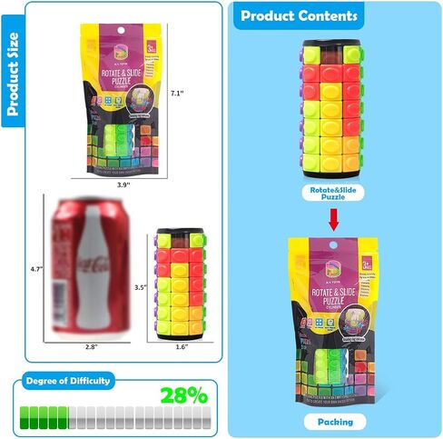 R.Y.TOYS براءة اختراع لتصميم الألغاز الدوارة والمتحركة، ألعاب فيدجيت (استعادة الطلب/إنشاء الأنماط) 8 ألوان، 7 طبقات - قطعة منفصلة للعب السريع، دعابة الدماغ، الألعاب الحسية، هدايا عيد الميلاد، حشوات للتخزين in Kuwait