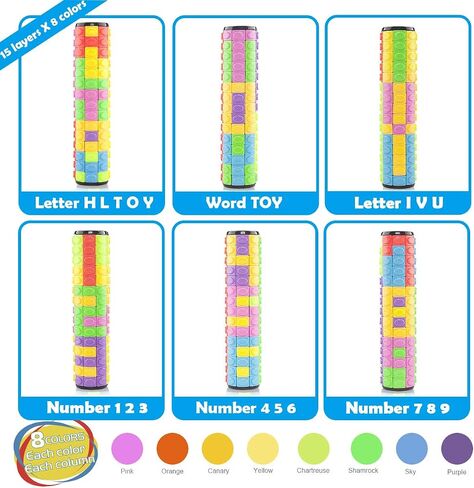 R.Y.TOYS براءة اختراع لتصميم الألغاز الدوارة والمتحركة، ألعاب فيدجيت (استعادة الطلب/إنشاء الأنماط) 8 ألوان، 7 طبقات - قطعة منفصلة للعب السريع، دعابة الدماغ، الألعاب الحسية، هدايا عيد الميلاد، حشوات للتخزين in Kuwait