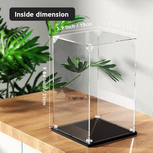 Clear Acrylic Display Case, Self-Assemble Showcase for Collectibles, Action Figures, Dolls, Toys - Alternative Glass Box for Commemorative Gifts (6x6x10 inch, 15x15x25 cm) in Saudi Arabia