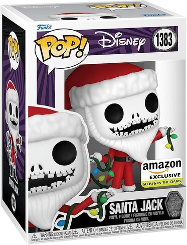 Funko Pop! Disney: The Nightmare Before Christmas 30th Anniversary - Santa Jack (Glow in The Dark), Amazon Exclusive in Saudi Arabia