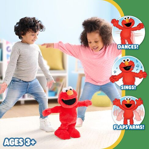 Sesame Street Elmo Slide Singing and Dancing 14-inch Plush, Pretend Play, Interactive Toy, Kids Toys for Ages 2 Up by Just Play in Saudi Arabia