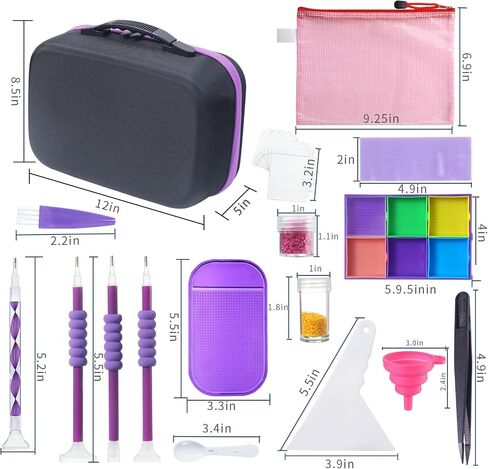 Douorgan Diamond Painting Storage Containers 60 Slots Accessories and Tools Portable Diamond Painting Organizer Shockproof Diamond Art Storage Case Jewelry Beads Storage Box in Kuwait
