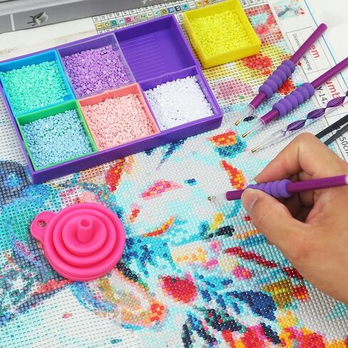 Douorgan Diamond Painting Storage Containers 60 Slots Accessories and Tools Portable Diamond Painting Organizer Shockproof Diamond Art Storage Case Jewelry Beads Storage Box in Kuwait