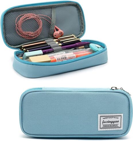 FUXINGYAO Pencil Case, Multi- Slot Pencil Pouch, Portable Pencil Bag, Pen Case for& Office(Black) in Kuwait
