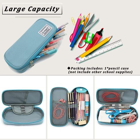 FUXINGYAO Pencil Case, Multi- Slot Pencil Pouch, Portable Pencil Bag, Pen Case for& Office(Black) in Kuwait