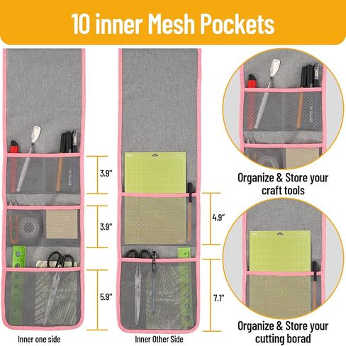 FINESUN Vinyl Roll Holder-24 Compartments Vinyl Storage Organizer,Cricut Accessories Vinyl Holder Wall Craft Organizers and Storage Over The Door Vinyl Roll Storage for Home Craft Closet in Kuwait