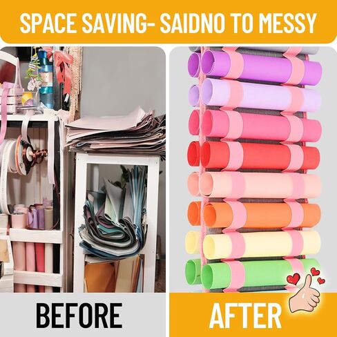 FINESUN Vinyl Roll Holder-24 Compartments Vinyl Storage Organizer,Cricut Accessories Vinyl Holder Wall Craft Organizers and Storage Over The Door Vinyl Roll Storage for Home Craft Closet in Kuwait
