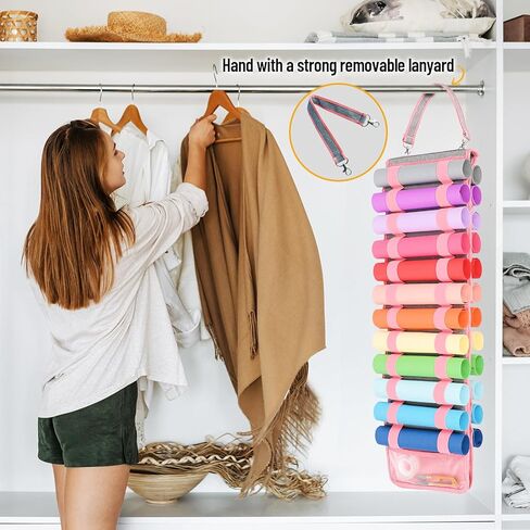 FINESUN Vinyl Roll Holder-24 Compartments Vinyl Storage Organizer,Cricut Accessories Vinyl Holder Wall Craft Organizers and Storage Over The Door Vinyl Roll Storage for Home Craft Closet in Kuwait