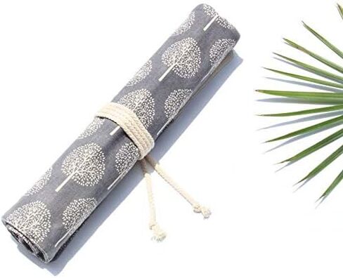 بوسوها حامل فرش الطلاء القابل للطي مصنوع من القماش الكتاني، حقيبة لفراشي المكياج، منظم حماية قابل للطي (15 انش، بدون فرش) in Kuwait