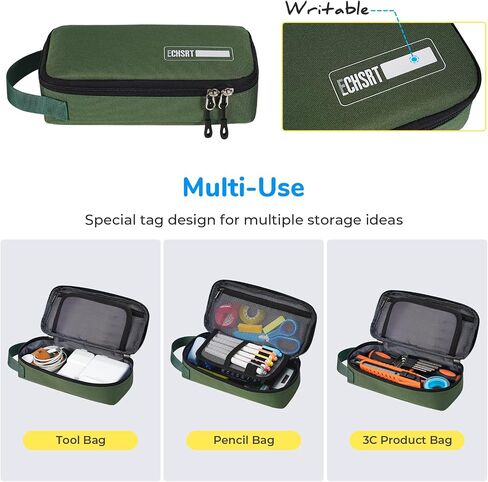 ECHSRT Pencil Case for Men Women, Large Pen Bag for Adults, Portable Pencil Pouch Aesthetic with Handle, Zipper Cases for Office Organizer in Kuwait