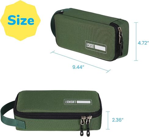 ECHSRT Pencil Case for Men Women, Large Pen Bag for Adults, Portable Pencil Pouch Aesthetic with Handle, Zipper Cases for Office Organizer in Kuwait