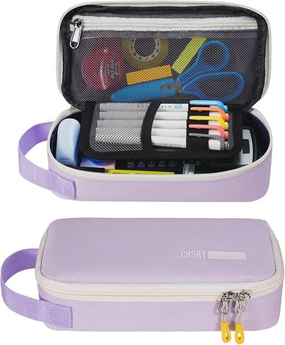 ECHSRT Pencil Case for Men Women, Large Pen Bag for Adults, Portable Pencil Pouch Aesthetic with Handle, Zipper Cases for Office Organizer in Kuwait
