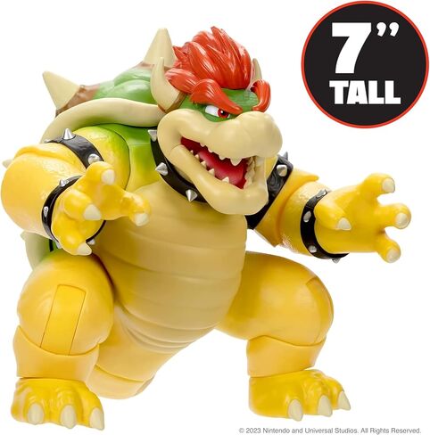 The Super Mario Bros. Movie 7-Inch Feature Bowser Action Figure with Fire Breathing Effects in Kuwait