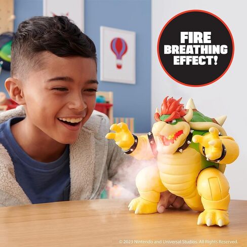 The Super Mario Bros. Movie 7-Inch Feature Bowser Action Figure with Fire Breathing Effects in Kuwait