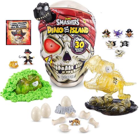 Smashers Dino Island Mini Egg T-Rex by ZURU Prehistoric Discovery Toy with 10 Surprises, Dinosaur Toys, Slime, Sand and More Age 5+ in Saudi Arabia